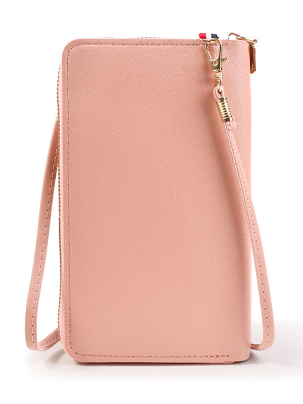 Sac à bandoulière simple en PU de couleur unie