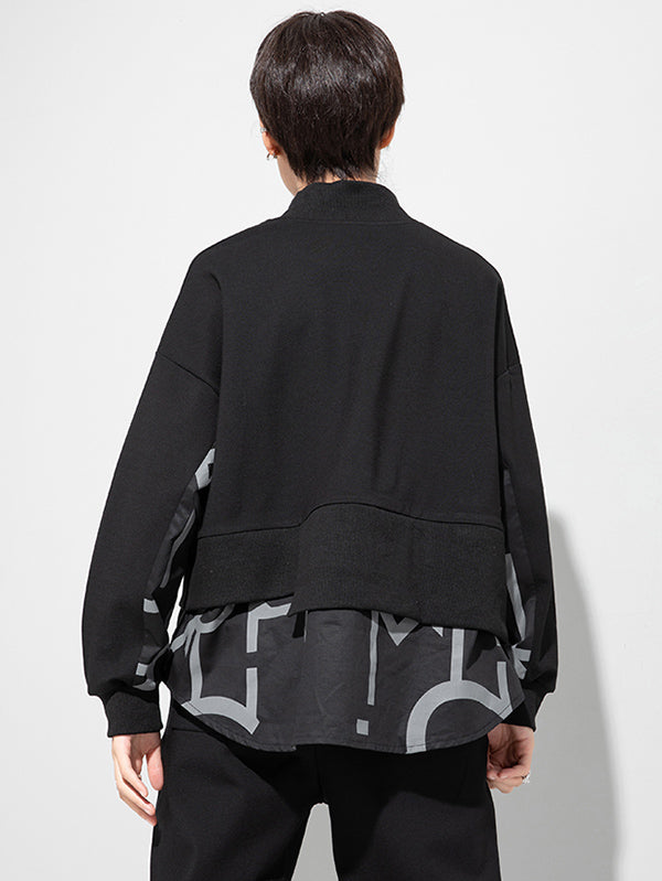 Sweat-shirt à empiècements, effet deux pièces