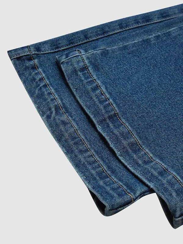 Jean ample taille haute, à cordon de serrage, à taille élastique, en dégradé