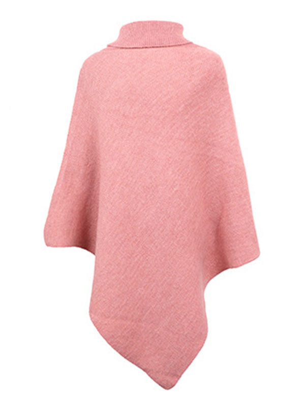 Cape pull décontractée à col haut, 7 couleurs
