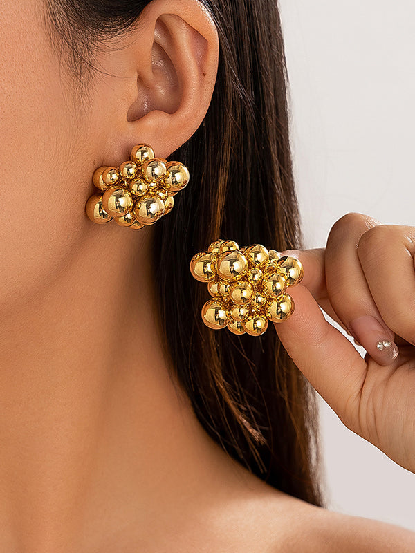 Boucles d'oreilles géométriques couleur unie