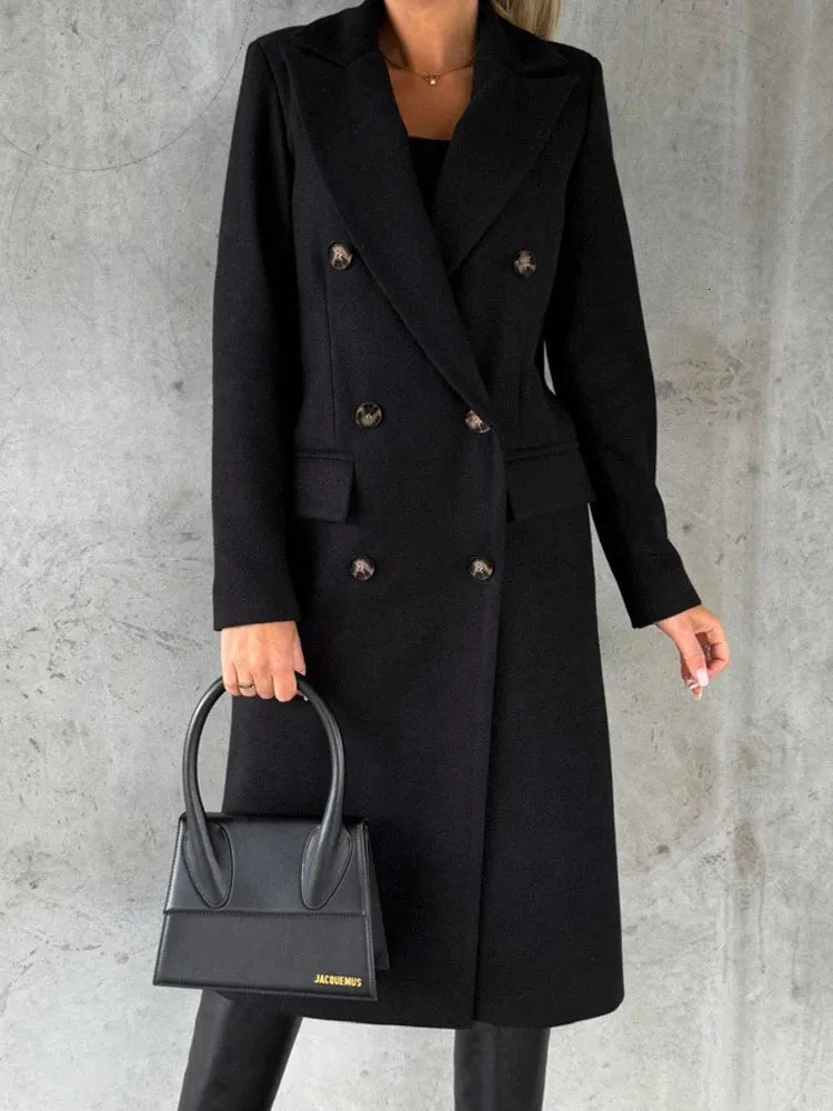Manteau double boutonnage pour femmes - Élégant, Intemporel, Polyvalent