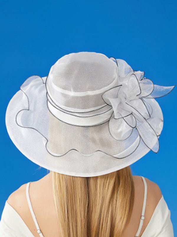 Chapeau de soleil transparent en forme de fleur, à empiècements