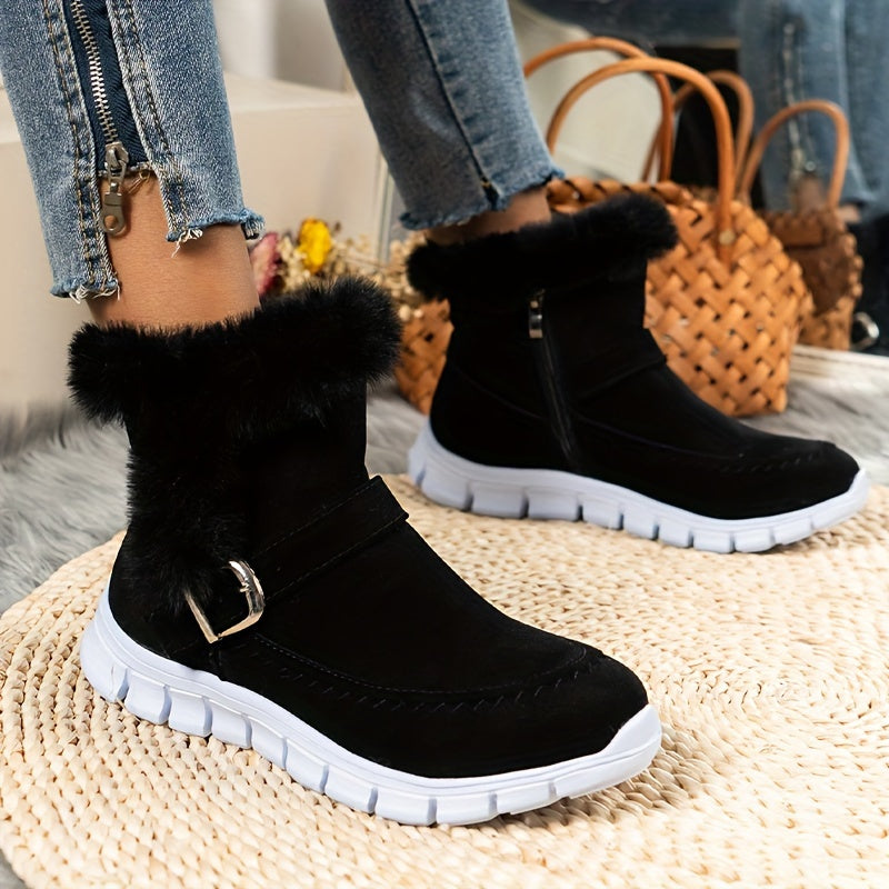 Bottes d'hiver femmes | Fermeture éclair latérale avec détail de sangle