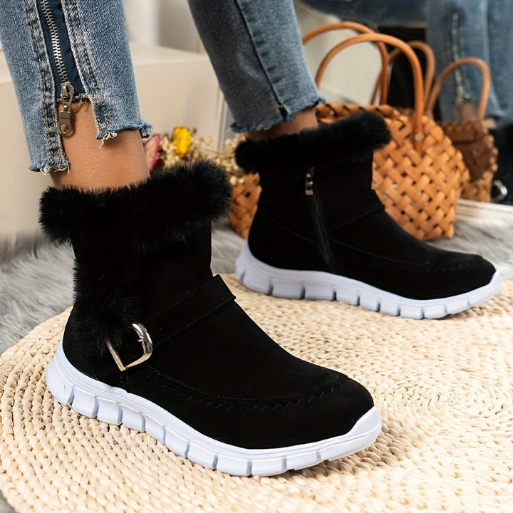 Bottes d'hiver femmes | Fermeture éclair latérale avec détail de sangle