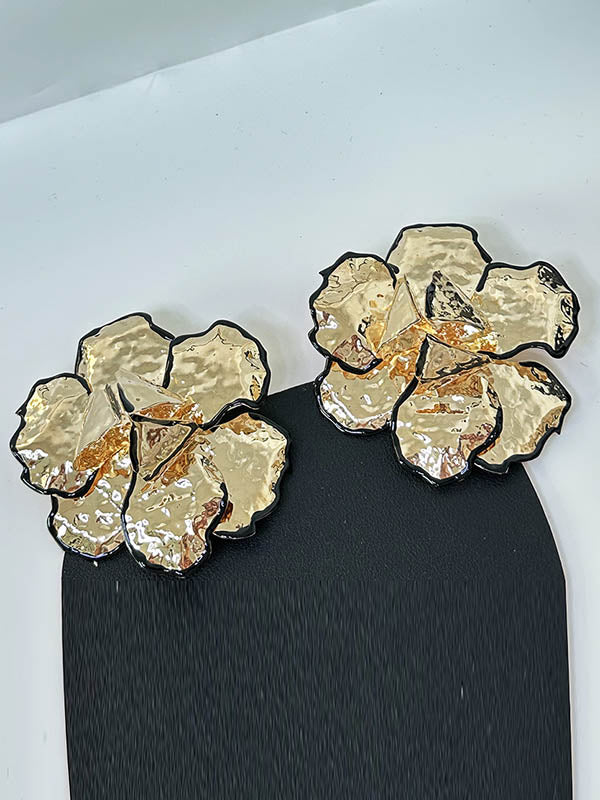 Boucles d'oreilles géométriques en forme de fleur