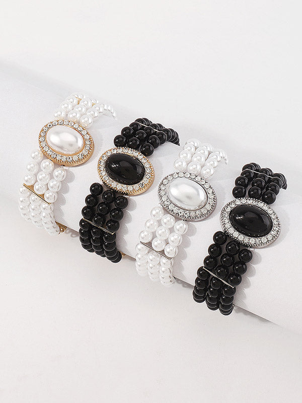 Bracelet réglable géométrique à chaîne, à strass