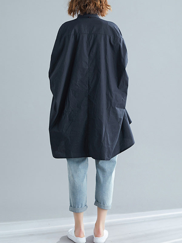 Chemise irrégulière à manches chauve-souris, surdimensionnée, haute et basse
