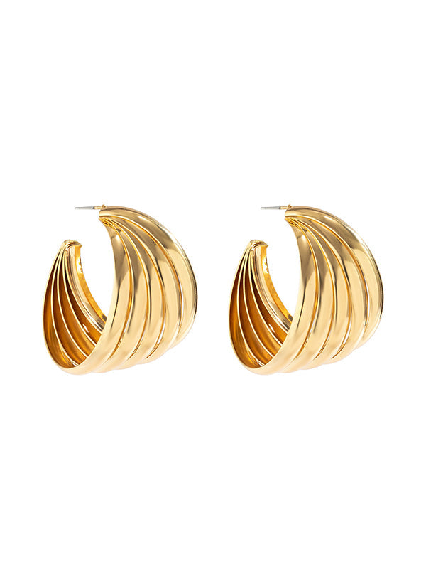 Boucles d'oreilles géométriques normcore, couleur unie