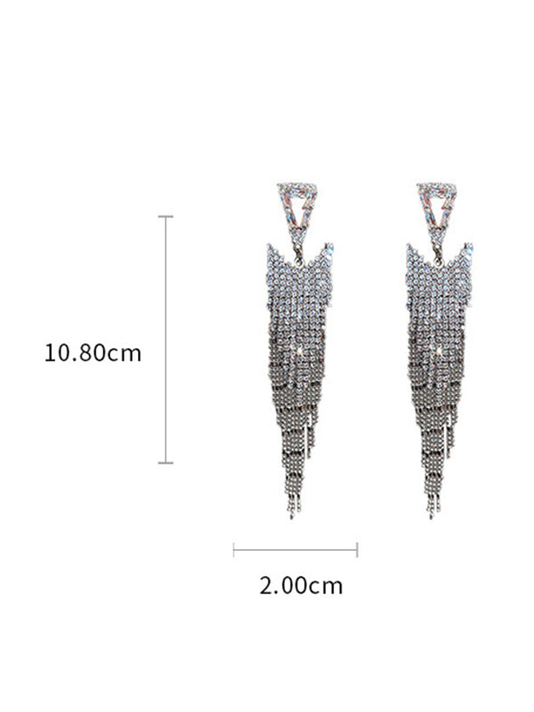 Boucles d'oreilles géométriques tendance, à strass