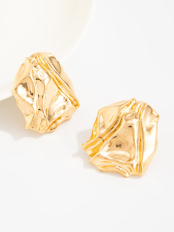Boucles d'oreilles brillantes à coupe irrégulière
