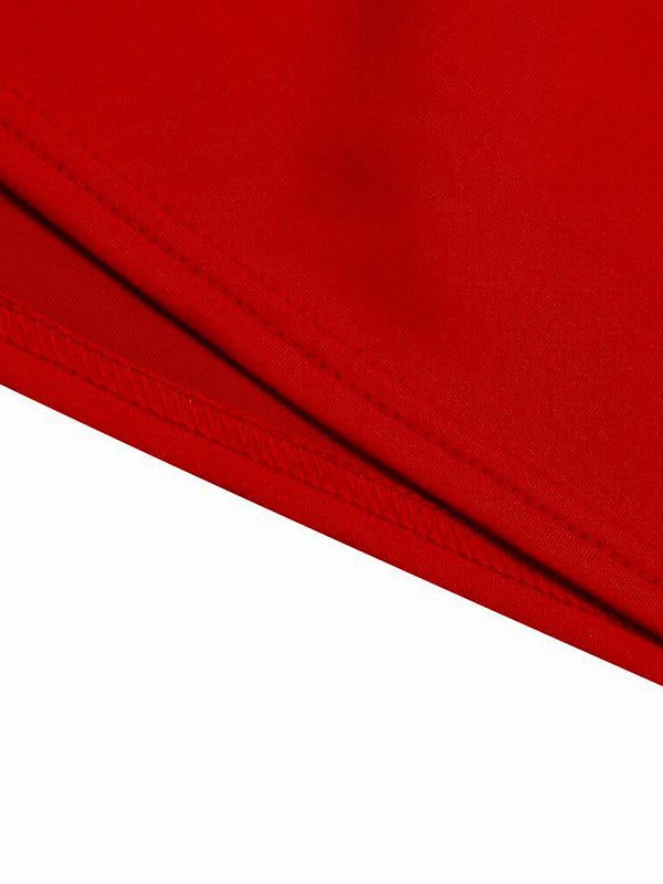 Robe mi-longue à nœud, à lacets, à col en V, couleur unie