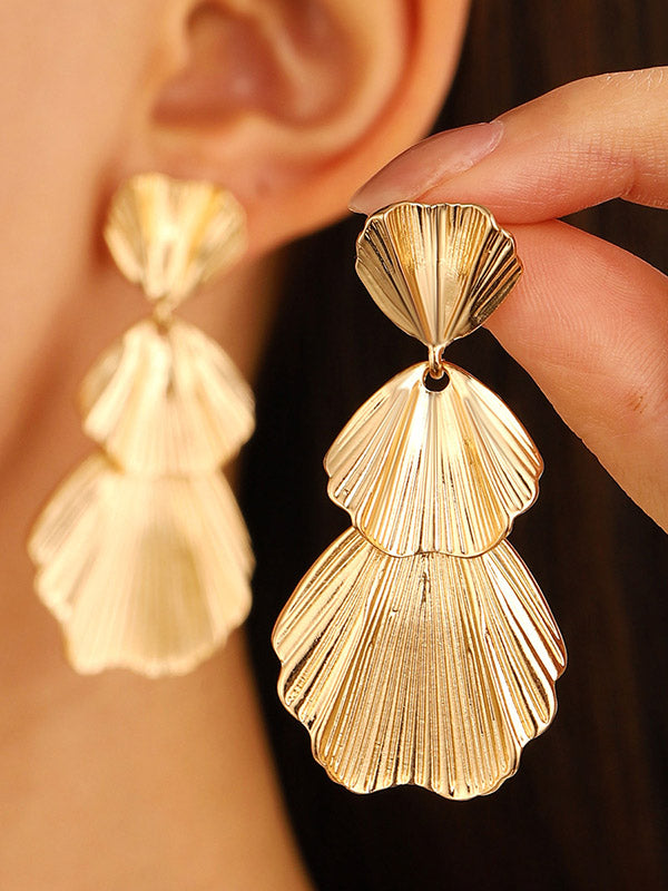 Boucles d'oreilles pendantes géométriques couleur unie