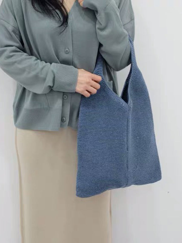 Sacs de couleur unie Sac à main tissé