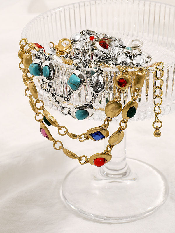 Collier géométrique à double rang