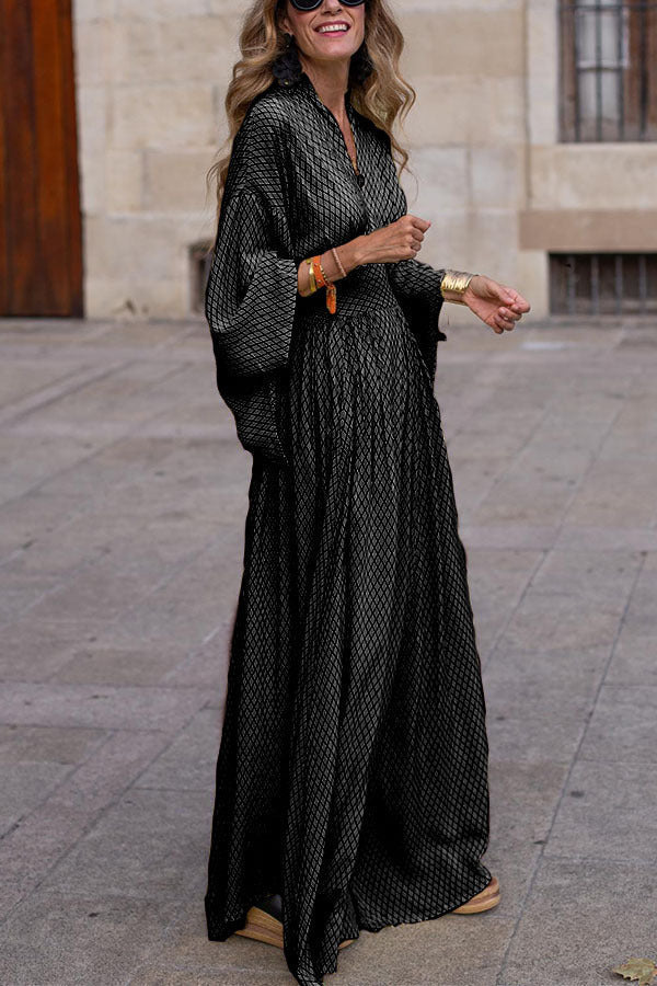 Sol - Robe maxi longue avec manches amples et coupe confortable