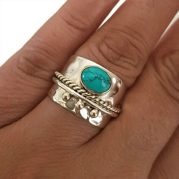 Bague large turquoise