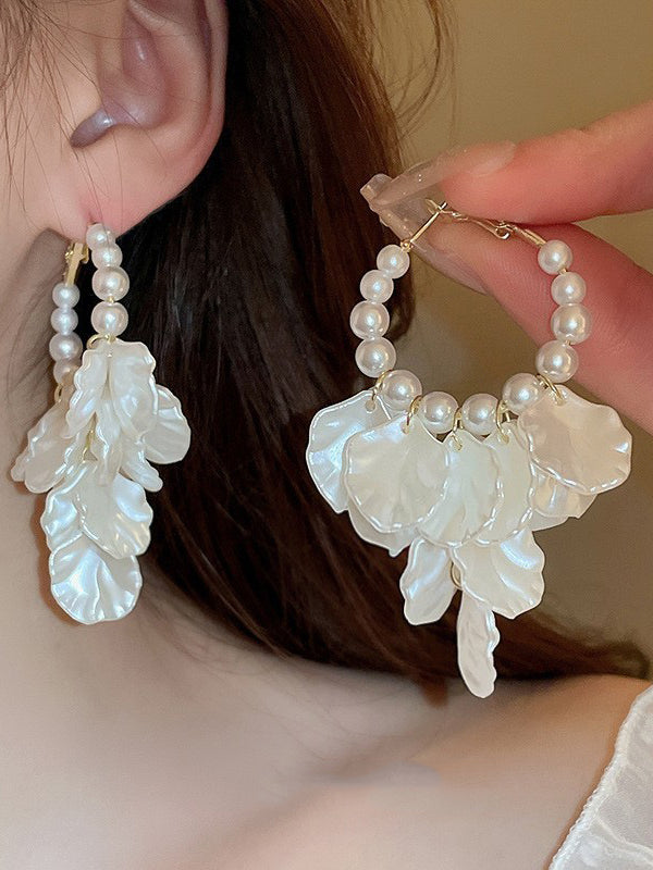 Boucles d'oreilles pendantes géométriques en forme de feuilles