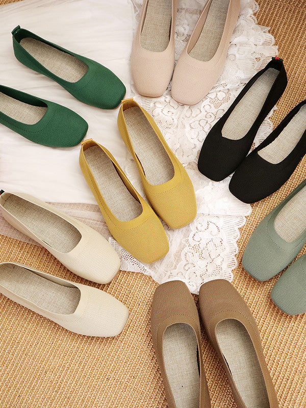 Chaussures plates respirantes de couleur unie