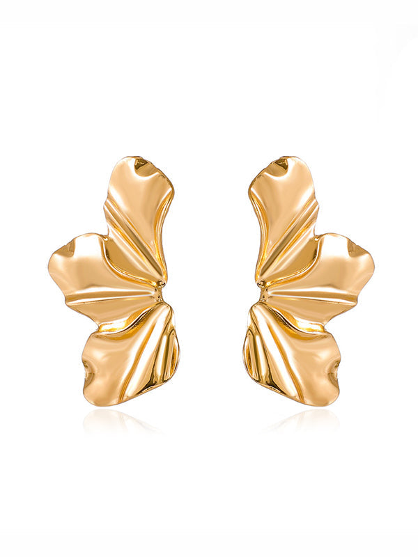 Boucles d'oreilles en forme de fleur, couleur unie