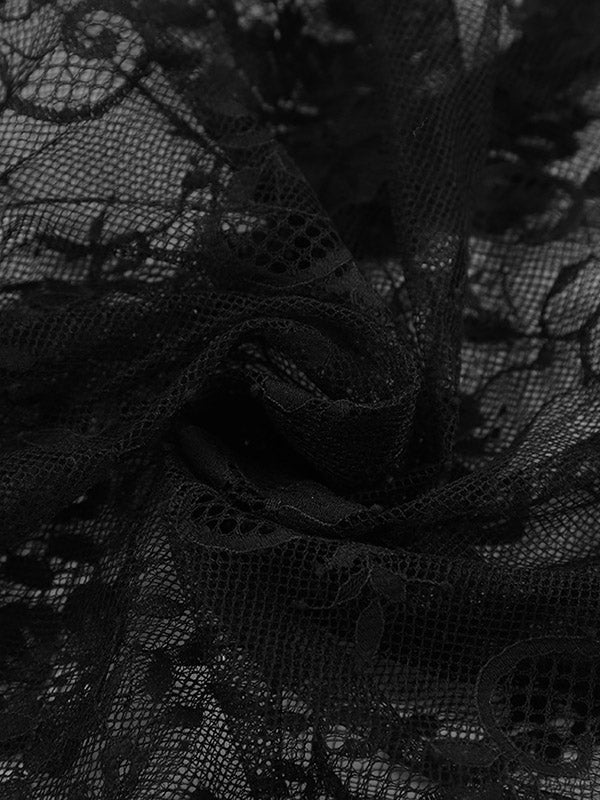 Jupe plissée transparente coupe trapèze, taille haute, en gaze, à empiècements