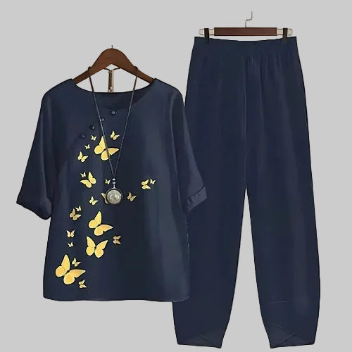 Felicitas | Ensemble de loisirs imprimé papillon pour femmes