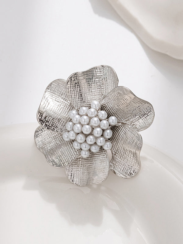 Bague géométrique en forme de fleur