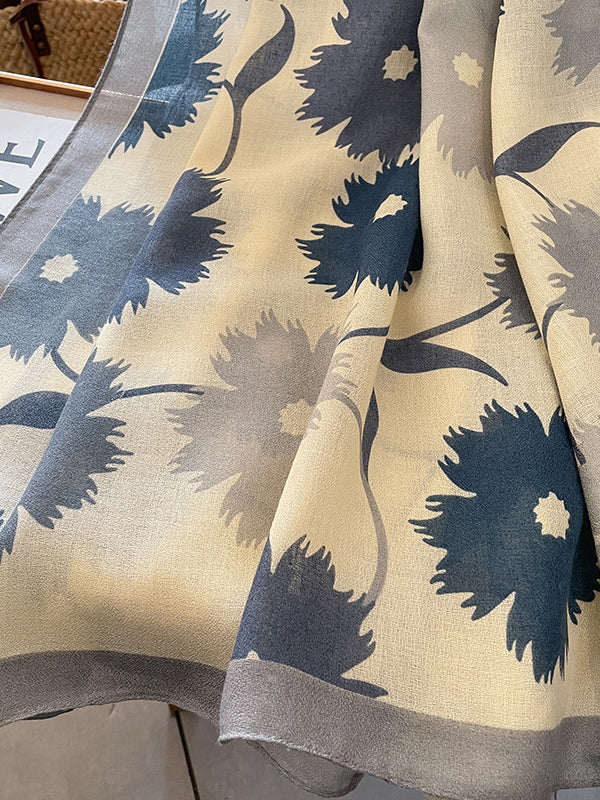 Écharpe vintage, à imprimé floral