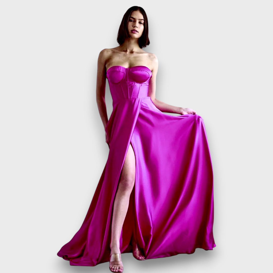 Victoria – Robe de soirée sans épaules avec lacets au dos