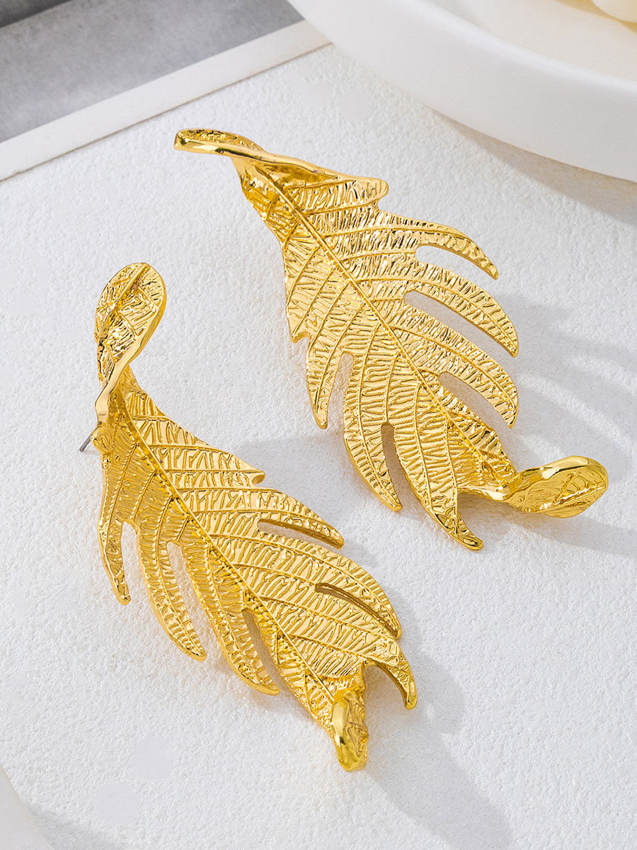 Boucles d'oreilles en forme de feuilles