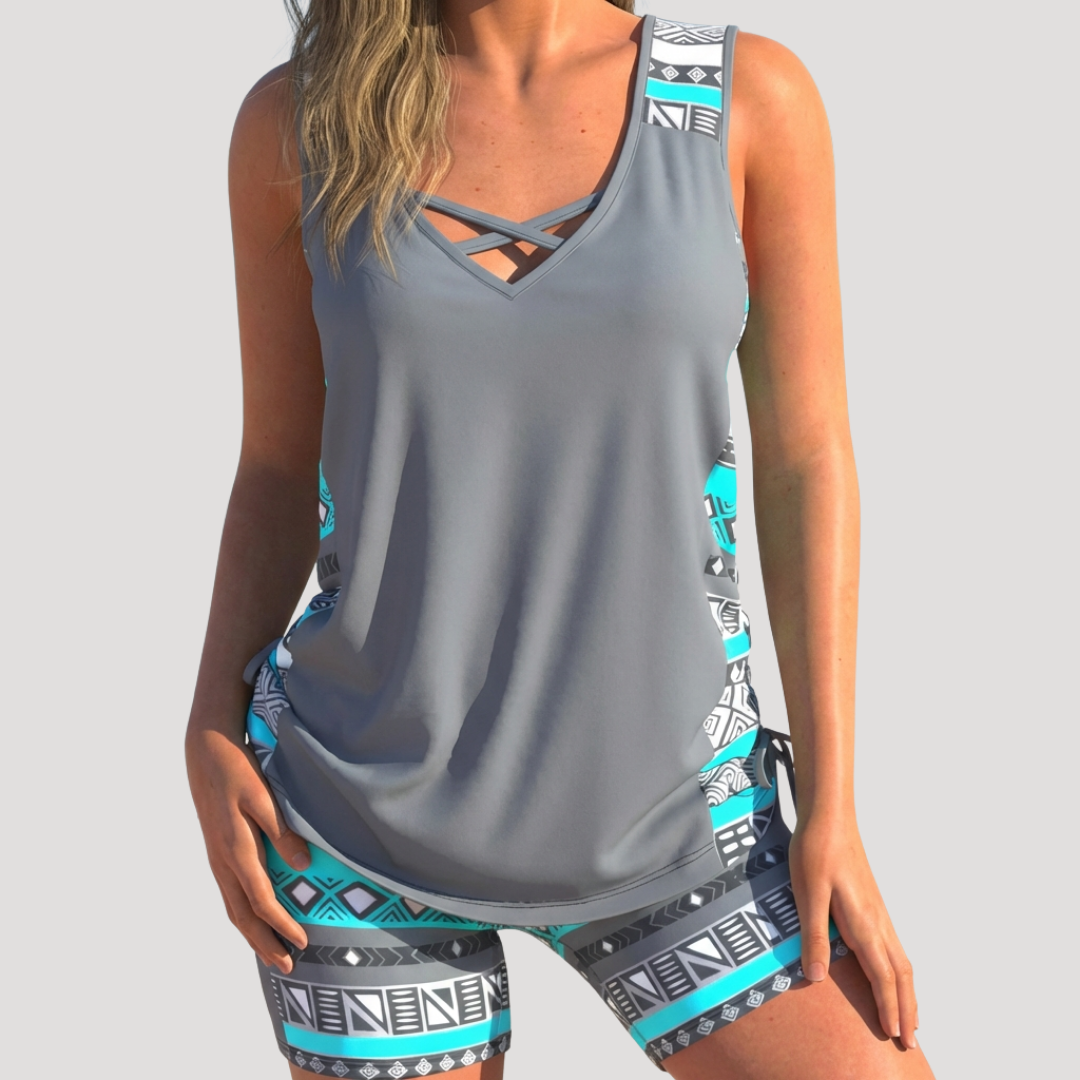 Floriana | Ensemble Tankini Femme avec Shorts