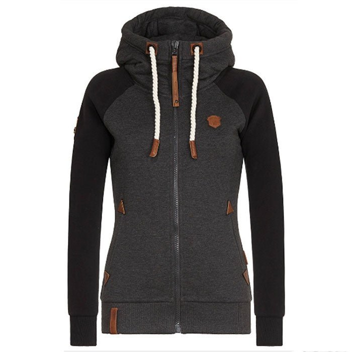 Pull à capuche en tricot pour femmes avec fermeture éclair | Manches longues