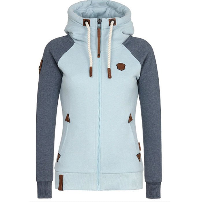 Pull à capuche en tricot pour femmes avec fermeture éclair | Manches longues