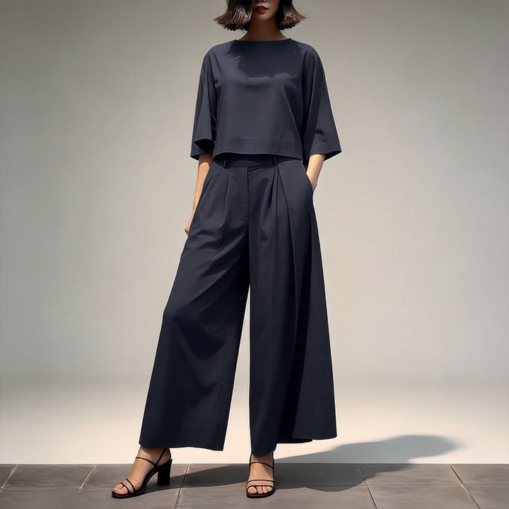 Ensemble Sofia™ avec Blouse Cropped Ample et Culotte Taille Haute