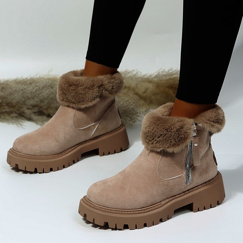 Bottines pour femmes avec fermeture éclair latérale | Antidérapantes