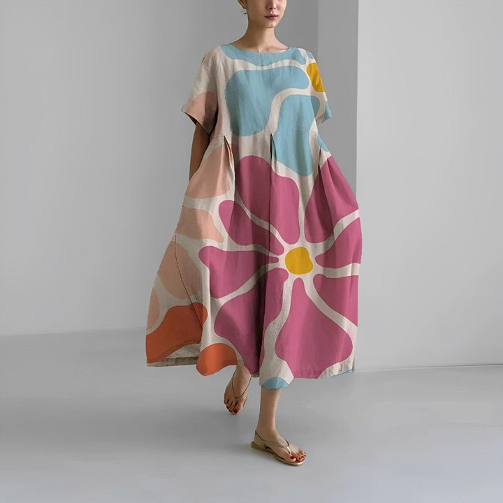 Daisy - Robe maxi rétro inspirée avec des volants élégants