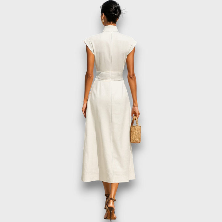 Liorna – Robe maxi en coton pur avec col