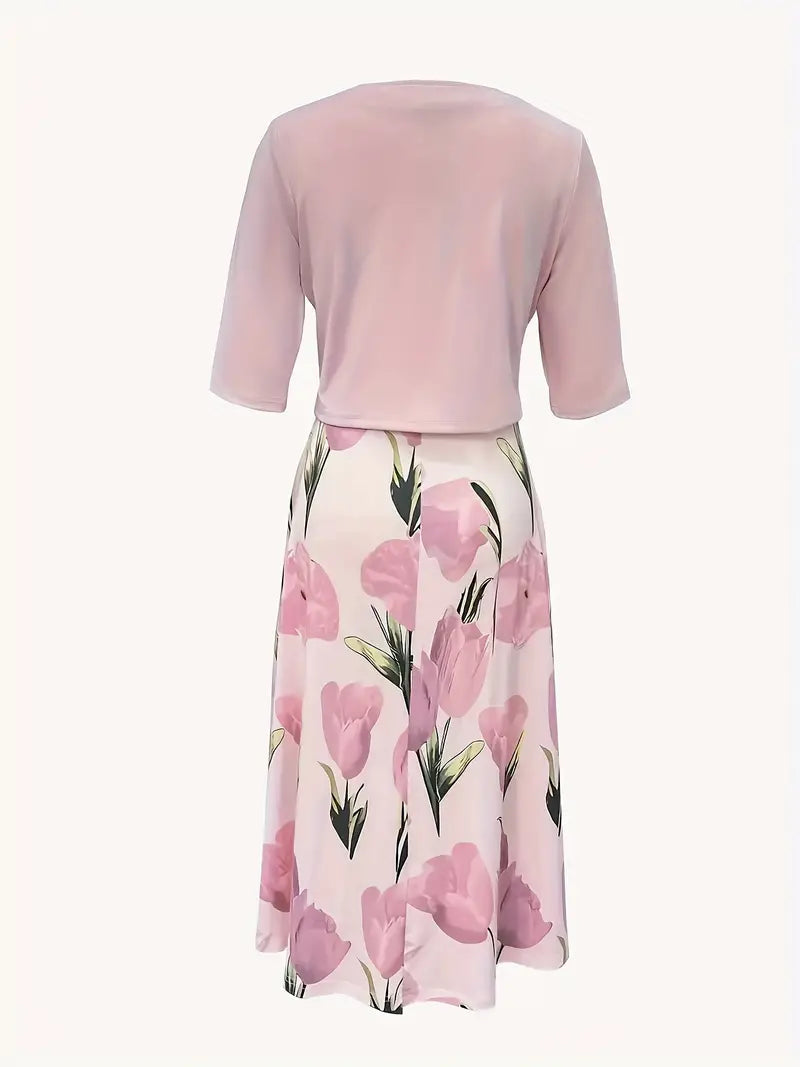 Giselle | Ensemble Robe Fleurie Femme avec Veste