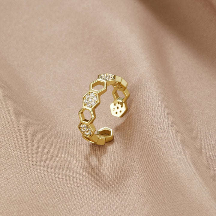 Abeille - Bague en or et cristal