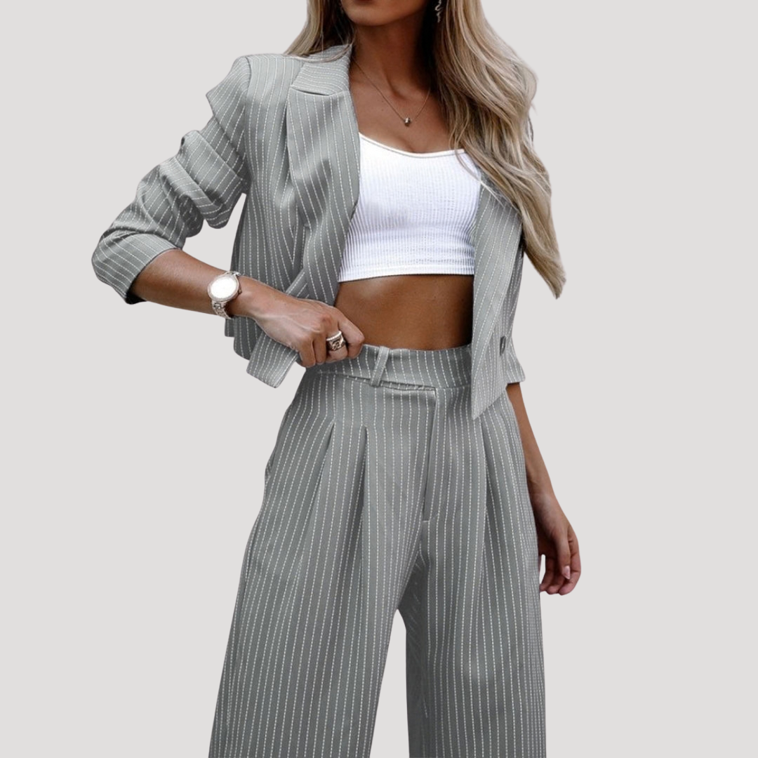 Greta | Ensemble blazer à rayures pour femmes