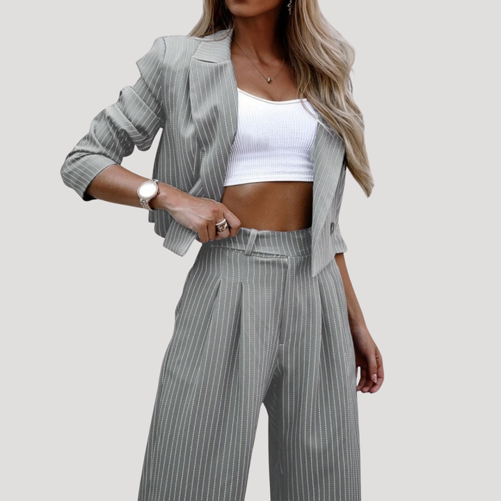 Greta | Ensemble blazer à rayures pour femmes