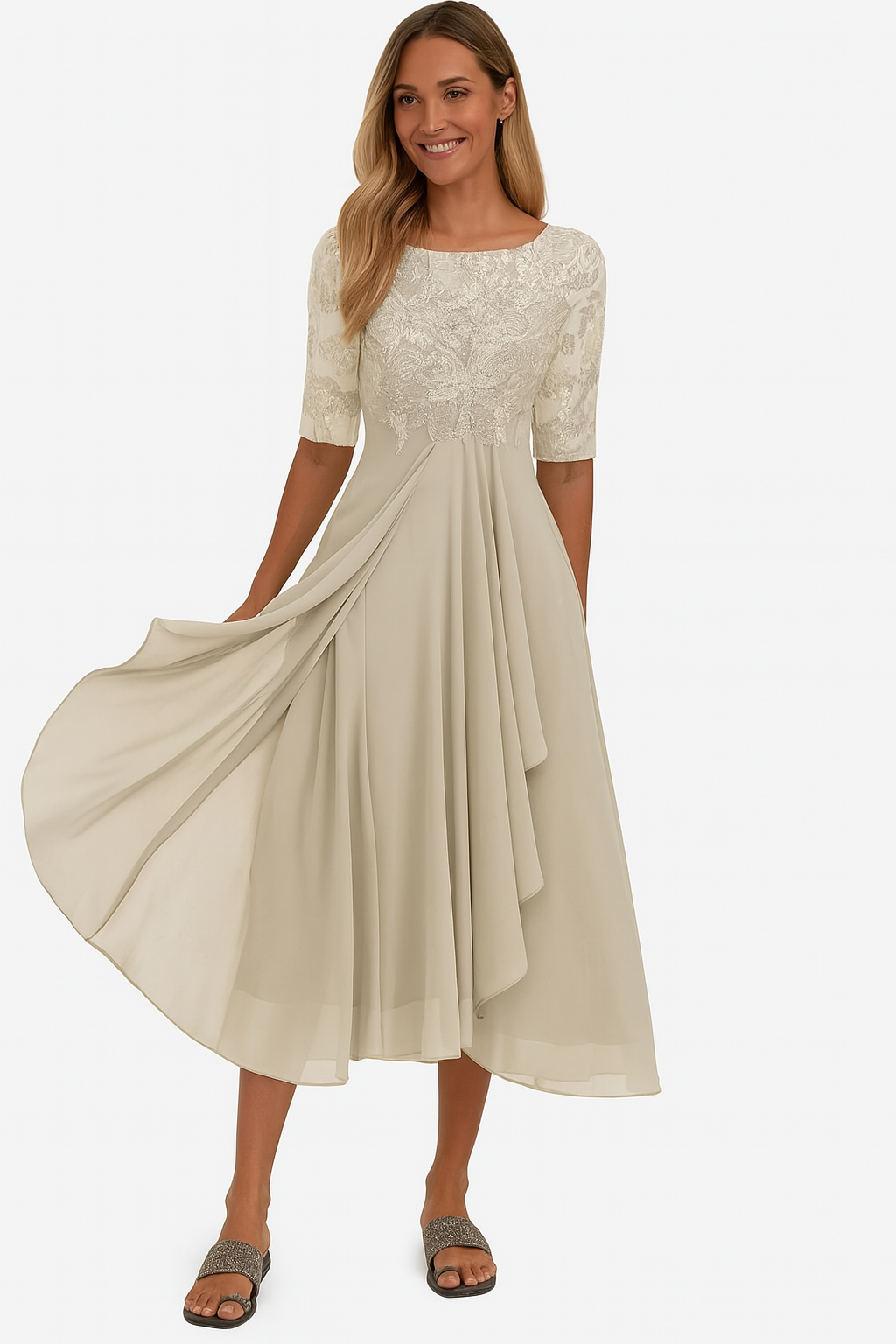 Greta | Robe midi A-ligne fluide