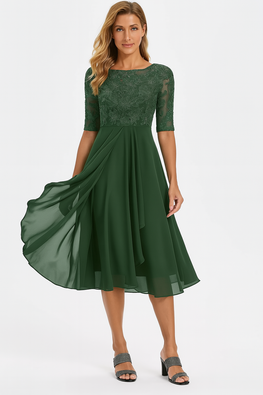 Greta | Robe midi A-ligne fluide