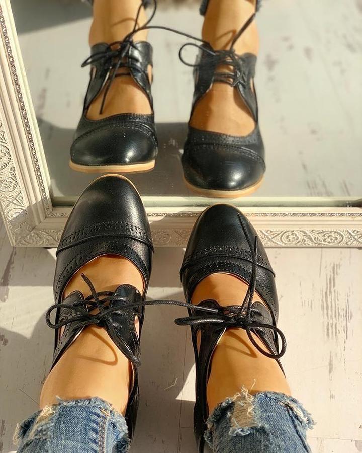 Clara - Escarpins pour femmes avec design vintage et talon bloc