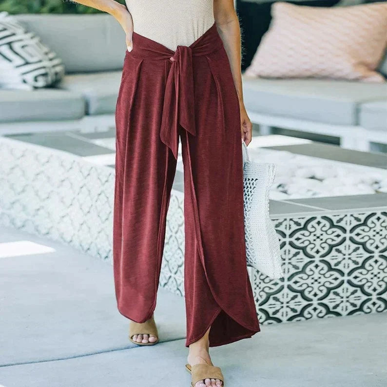 SARAH - Pantalon large avec ceinture