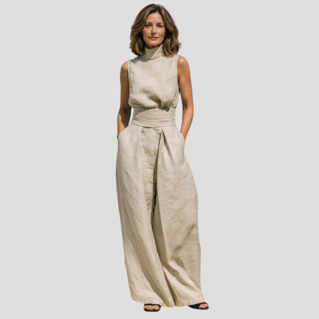 Ilaria | Ensemble femme deux pièces haut col roulé pantalon large