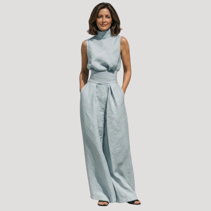 Ilaria | Ensemble femme deux pièces haut col roulé pantalon large