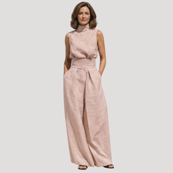 Ilaria | Ensemble femme deux pièces haut col roulé pantalon large