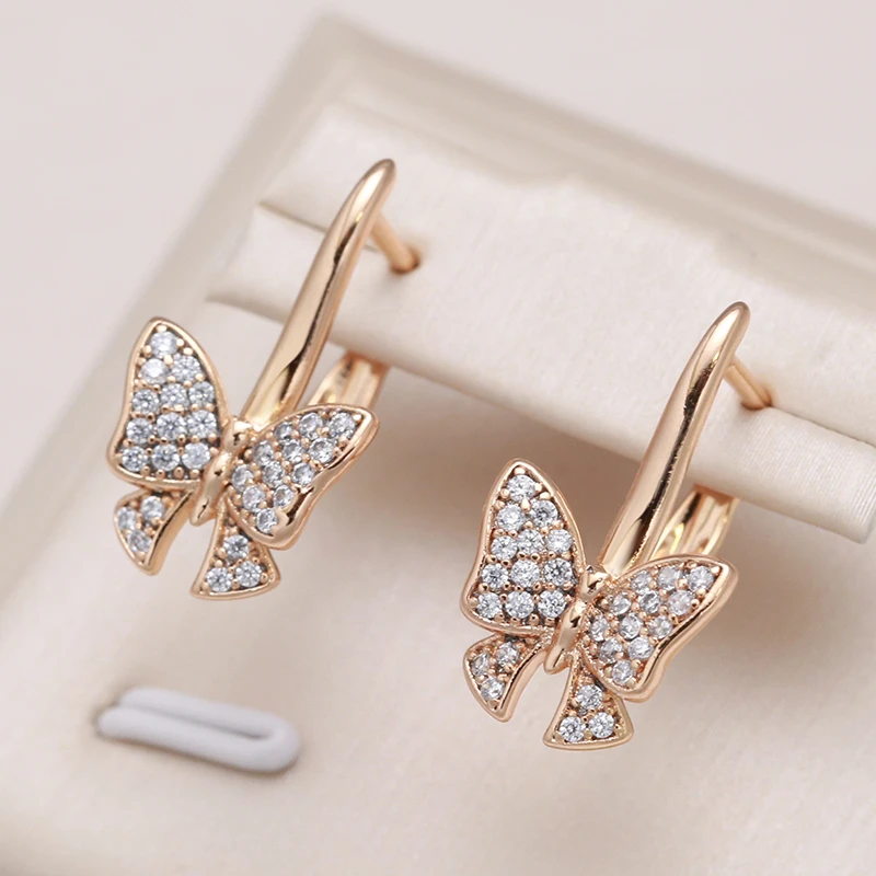 Boucles d'oreilles papillon scintillantes