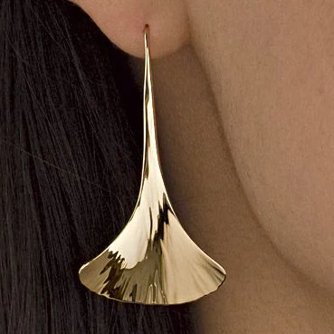 Boucles d'oreilles pendantes vintage dorées